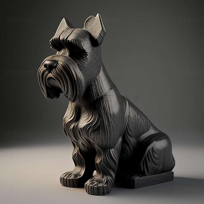 3D model Zwergschnauzer dog (STL)